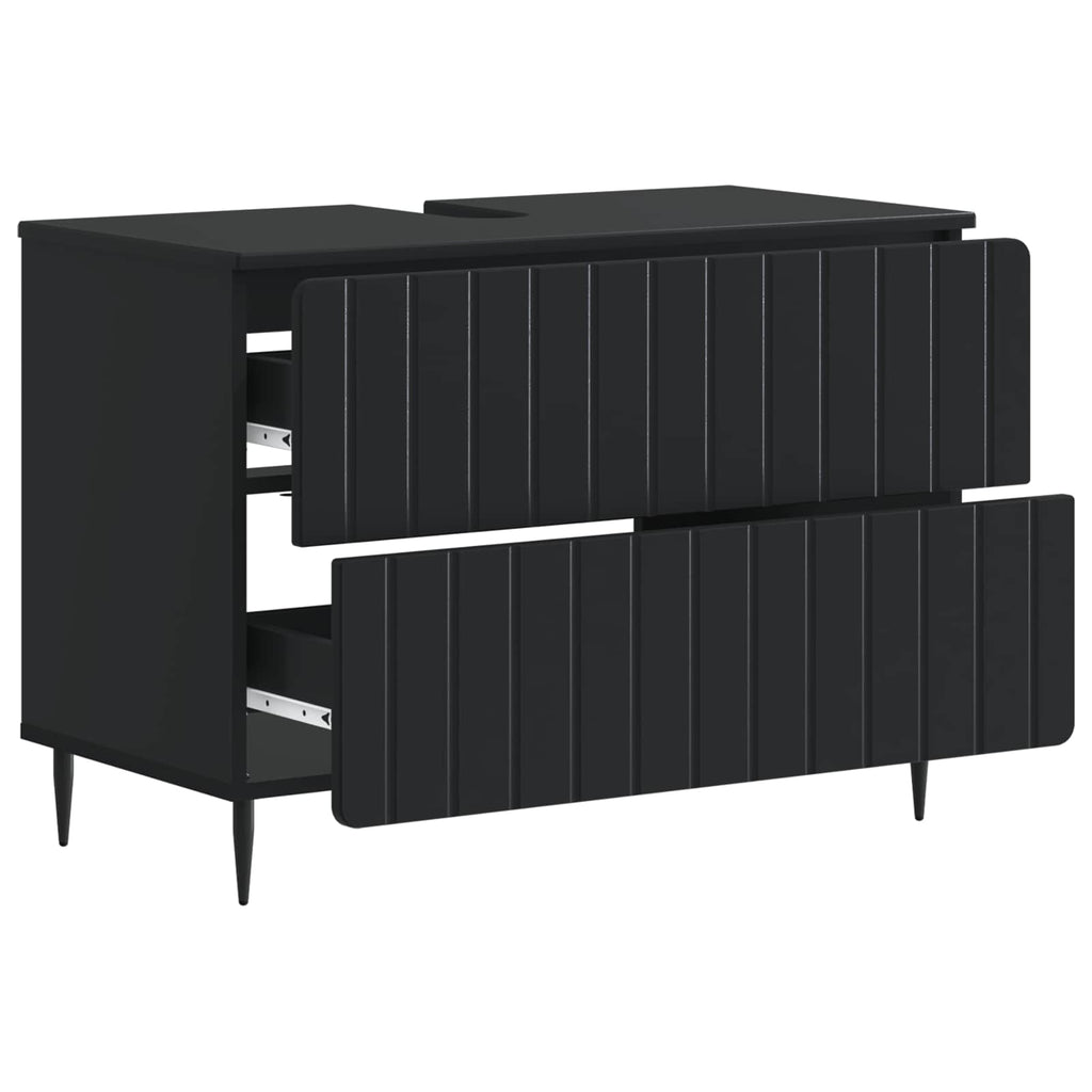 vidaXL Szafka pod umywalkę ZWOLLE Czarny 82 x 41 x 58,5 cm