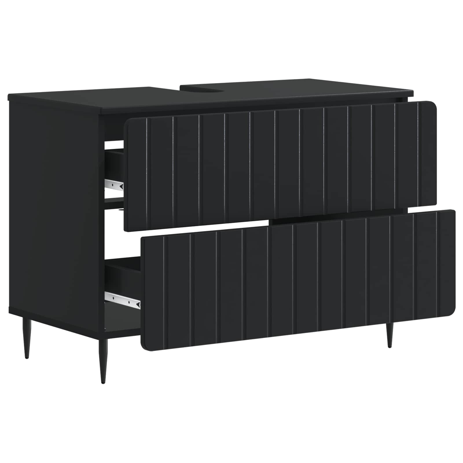 vidaXL Szafka pod umywalkę ZWOLLE Czarny 82 x 41 x 58,5 cm