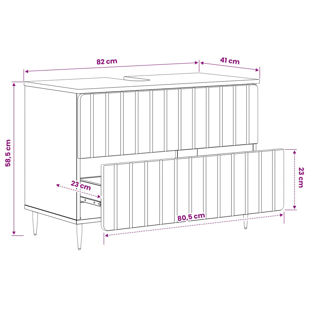 vidaXL Szafka pod umywalkę ZWOLLE Szary Sonoma 82 x 41 x 58,5 cm