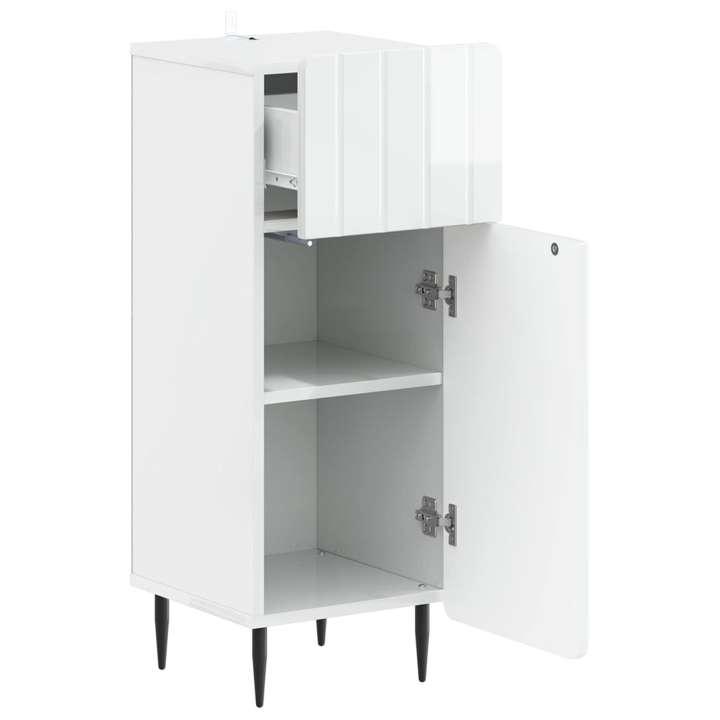 vidaXL Szafka Łazienkowa ZWOLLE Biały wysoki połysk 30 x 31 x 79,5 cm