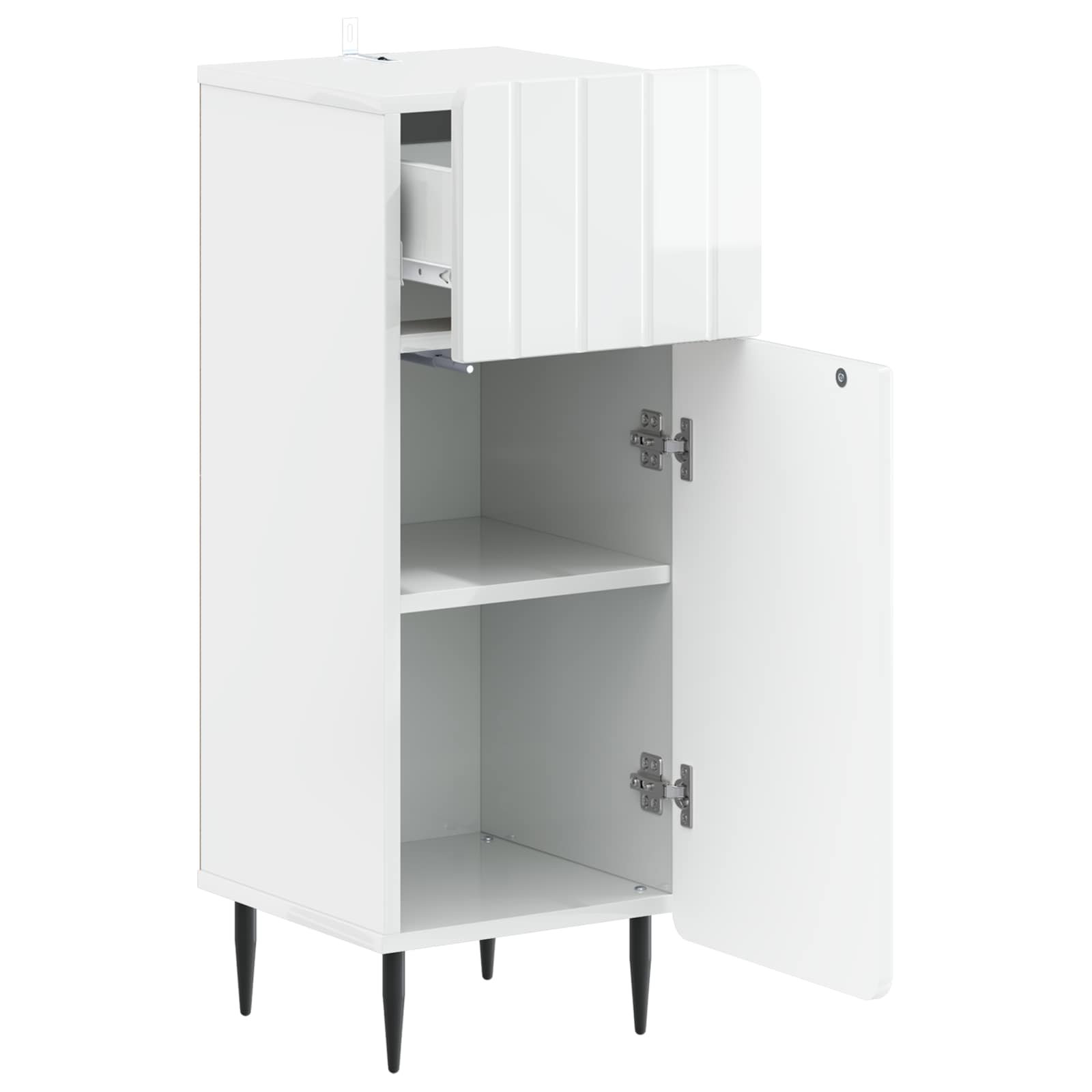 vidaXL Szafka Łazienkowa ZWOLLE Biały wysoki połysk 30 x 31 x 79,5 cm