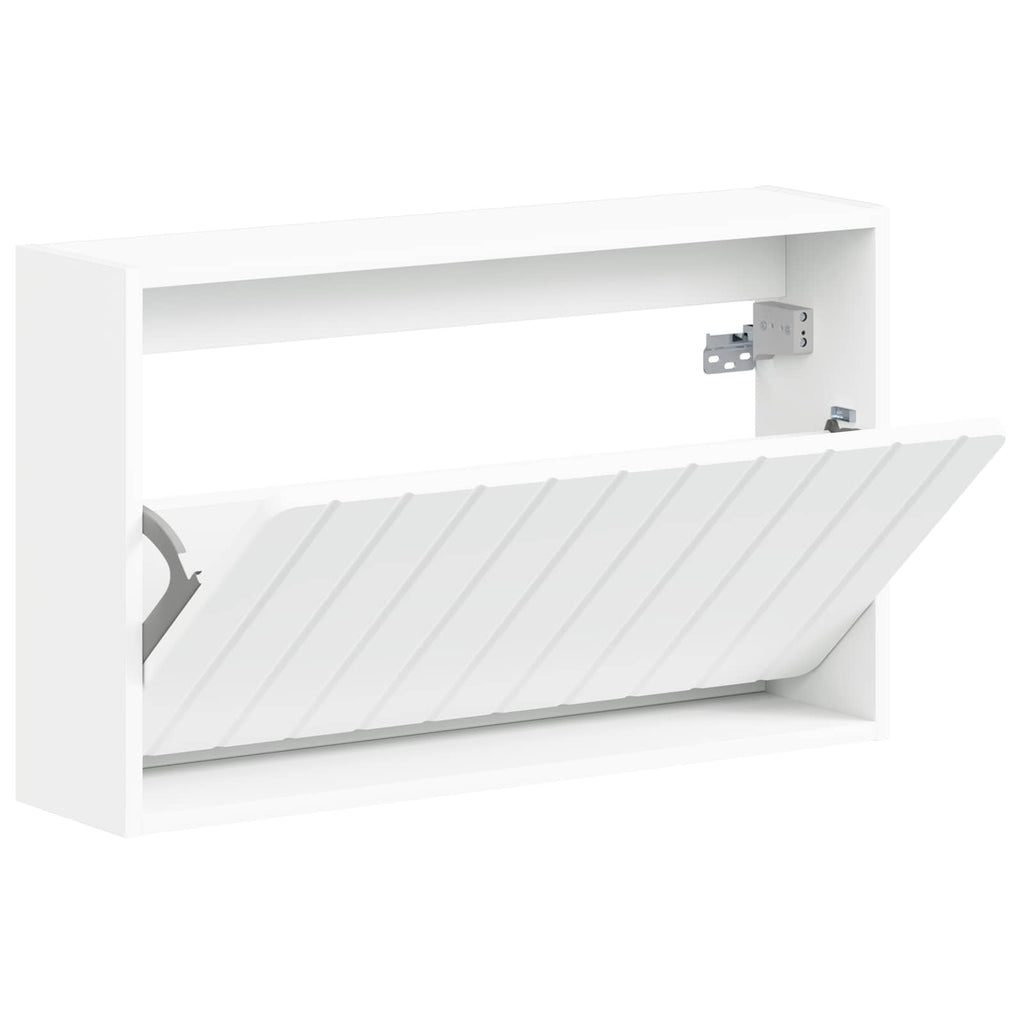 vidaXL Wisząca szafka na buty ZWOLLE 71 x 17 x 43 cm Biały