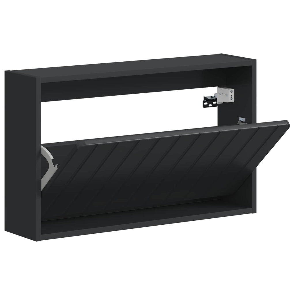 vidaXL Wisząca szafka na buty ZWOLLE 71 x 17 x 43 cm Czarny