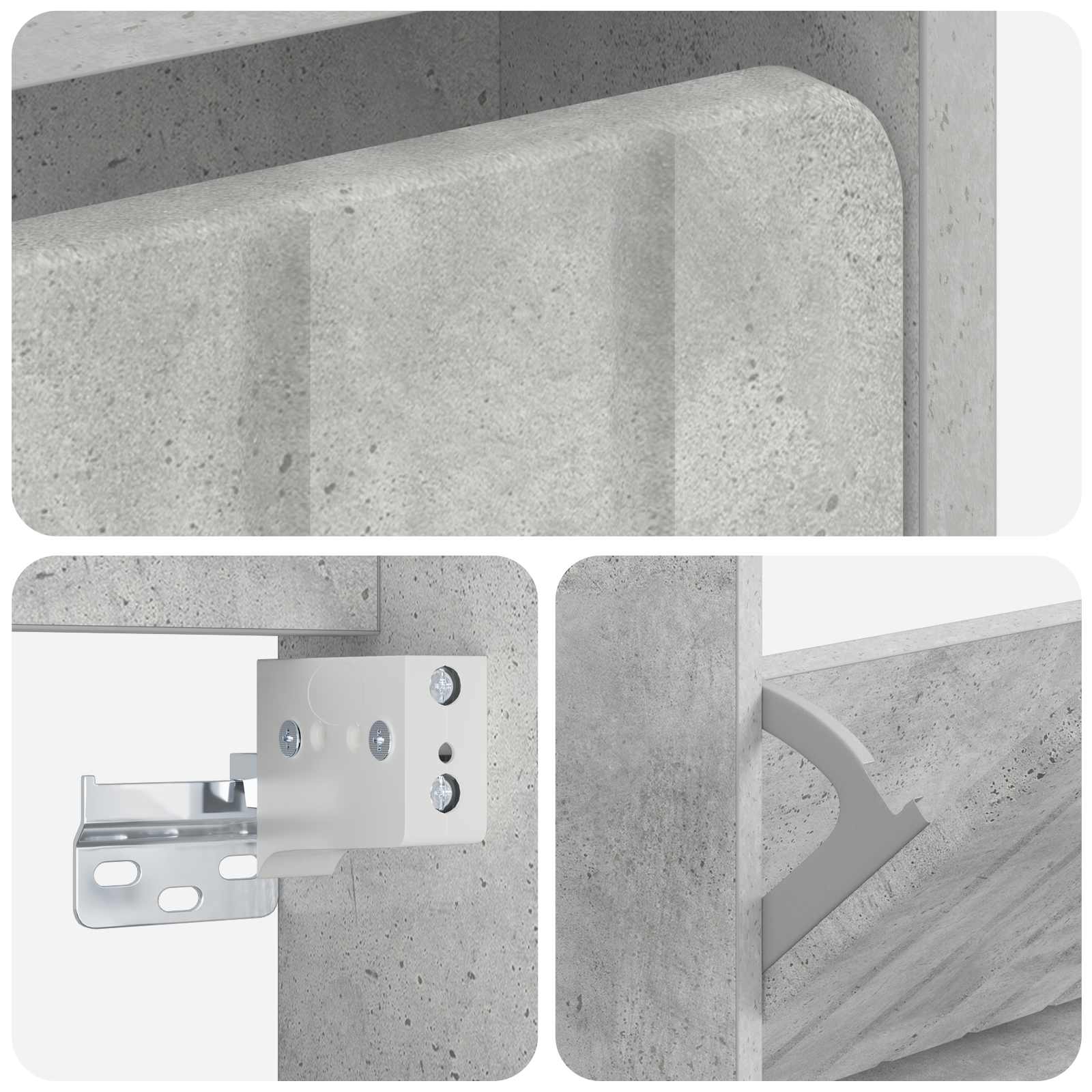 vidaXL Wisząca szafka na buty ZWOLLE 71 x 17 x 43 cm Betonowy szary
