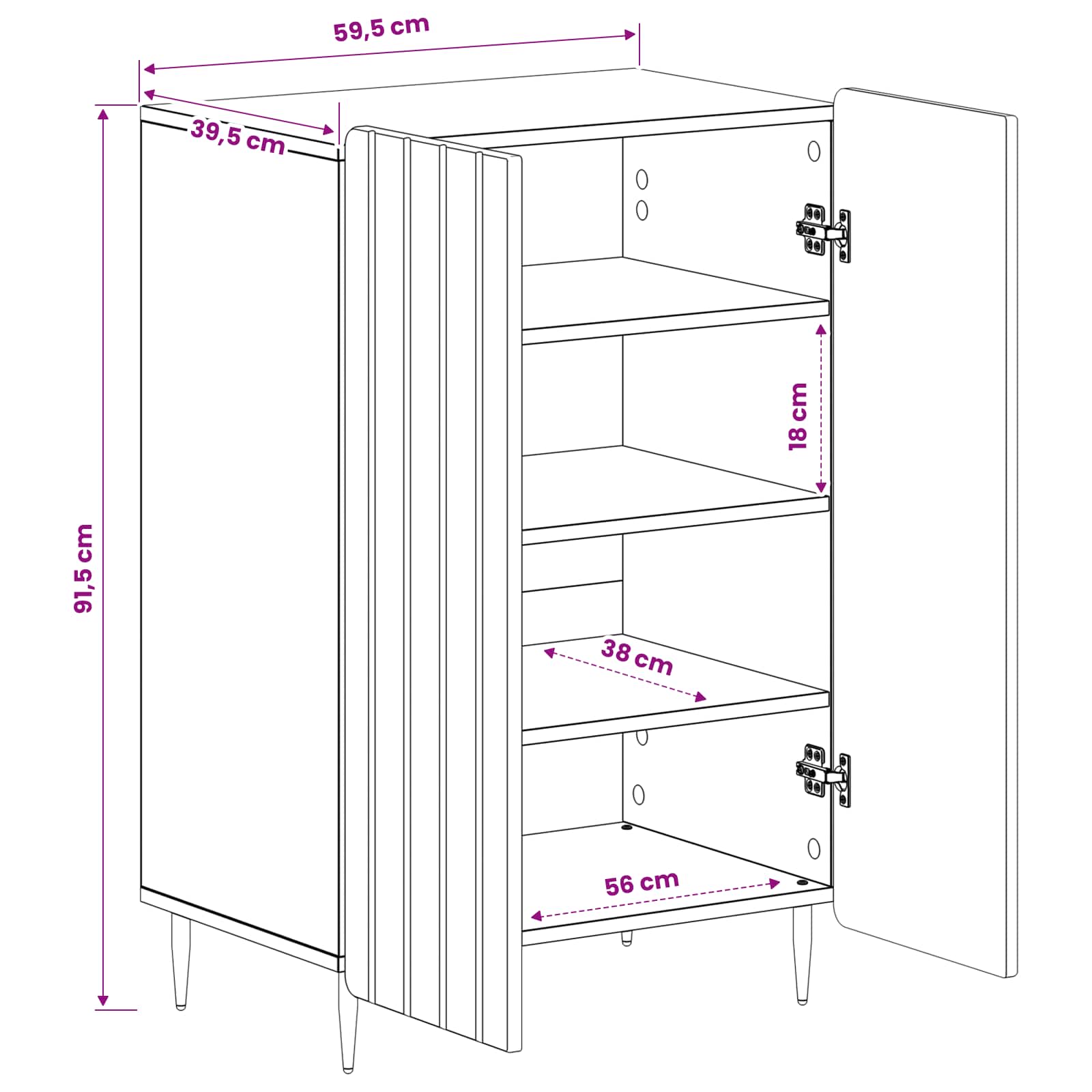 vidaXL Szafka na buty ZWOLLE 59,5 x 39,5 x 91,5 cm Drewno inżynieryjne