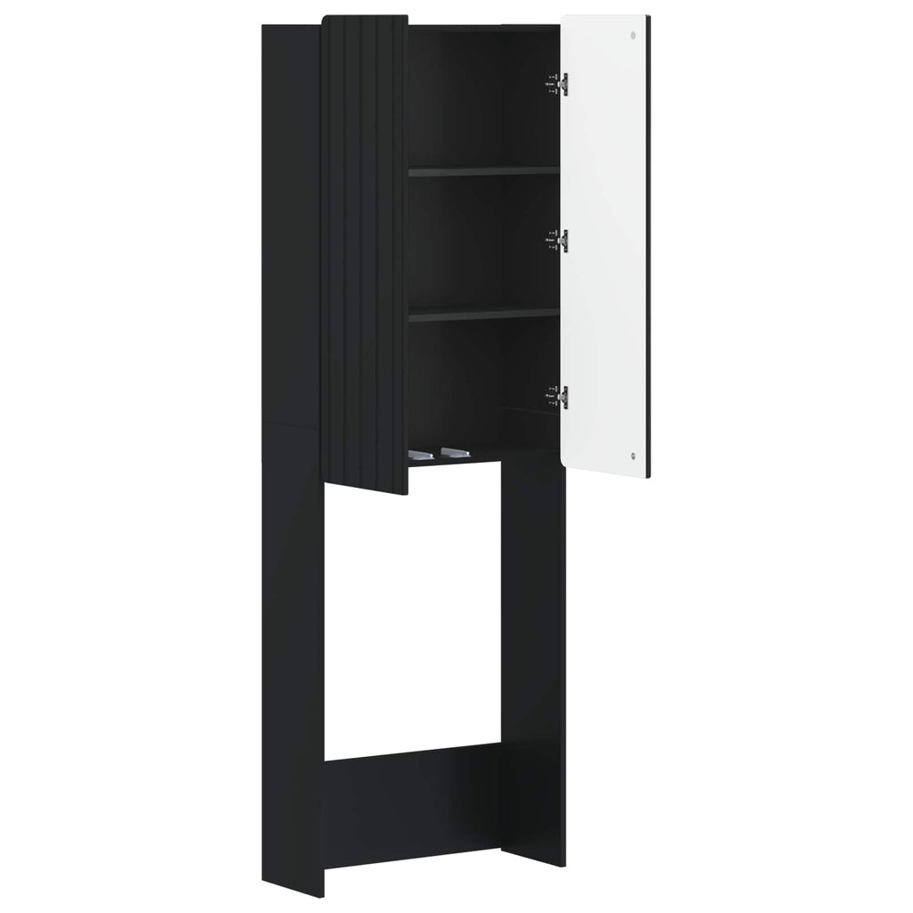 vidaXL Szafka toaletowa ZWOLLE Czarny 66 x 25,5 x 190 cm