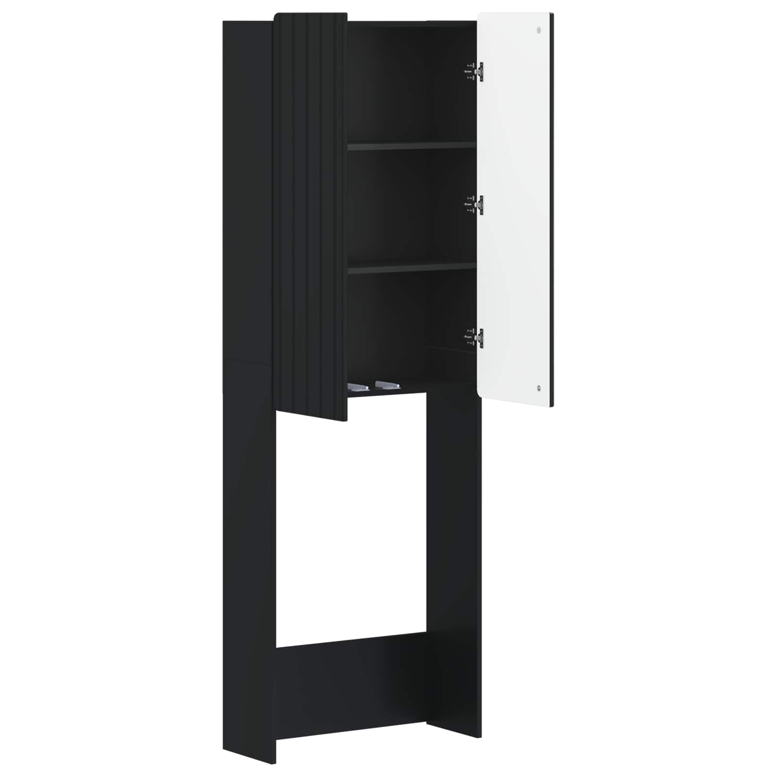 vidaXL Szafka toaletowa ZWOLLE Czarny 66 x 25,5 x 190 cm
