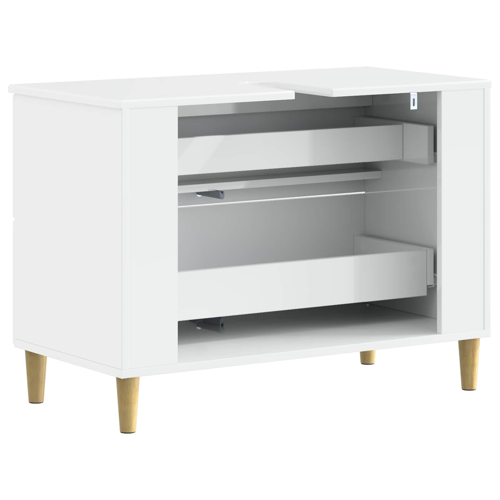 vidaXL Szafka pod umywalkę ARNHEM Biały wysoki połysk 82 x 41 x 59 cm
