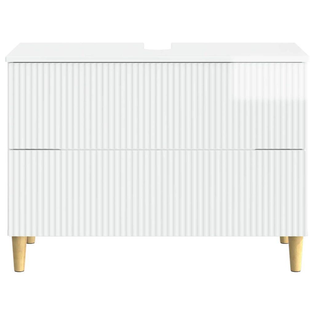 vidaXL Szafka pod umywalkę ARNHEM Biały wysoki połysk 82 x 41 x 59 cm