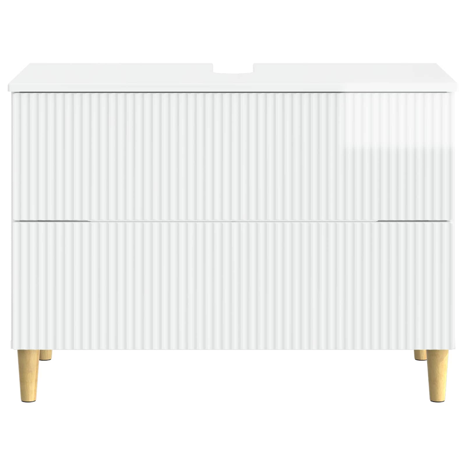 vidaXL Szafka pod umywalkę ARNHEM Biały wysoki połysk 82 x 41 x 59 cm