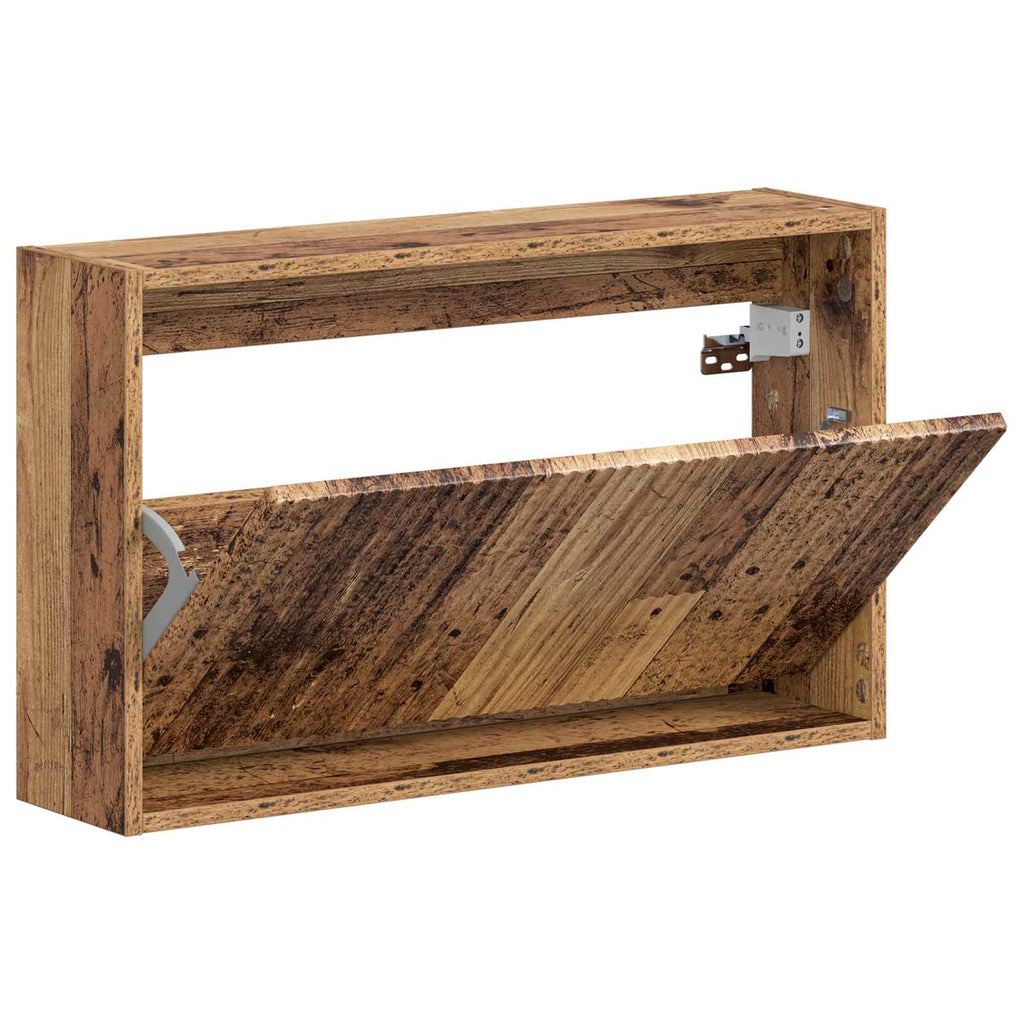 vidaXL Wisząca szafka na buty ARNHEM 71 x 17 x 43 cm Stare drewno