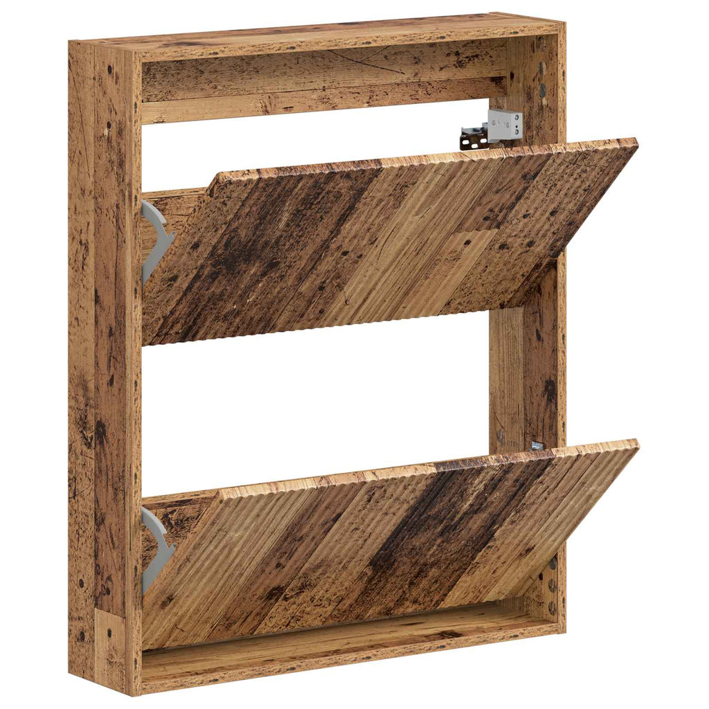 vidaXL Wisząca szafka na buty ARNHEM 71 x 17 x 86 cm Stare drewno
