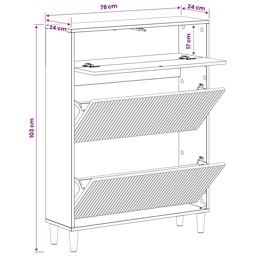vidaXL Szafka na buty ARNHEM 78 x 24 x 103 cm Drewno inżynieryjne