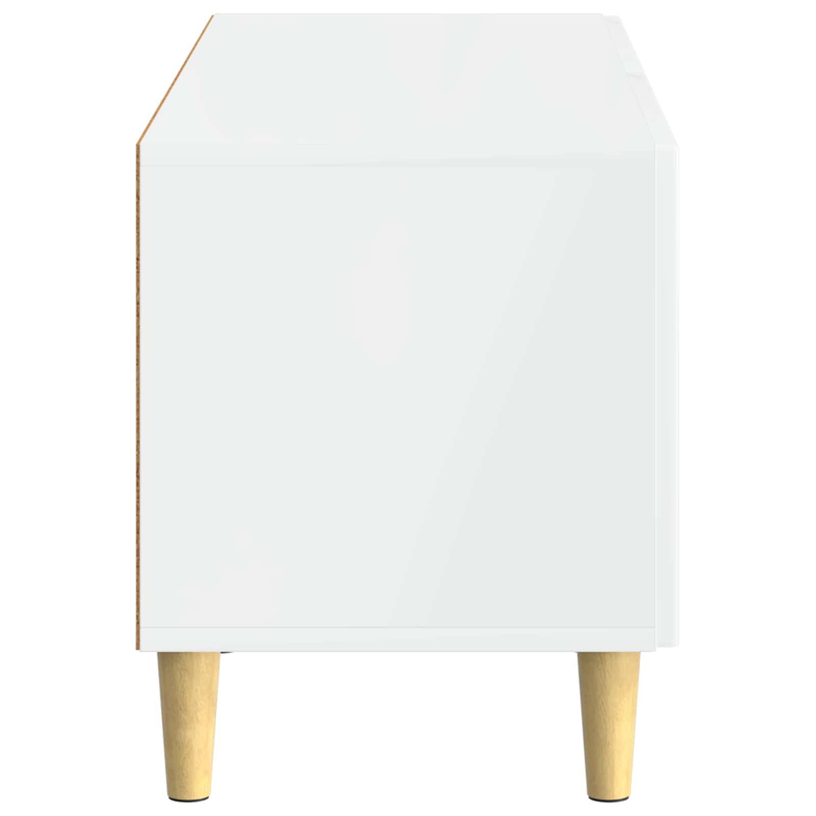 vidaXL Szafka pod telewizor Biały wysoki połysk Drewno inżynieryjne
