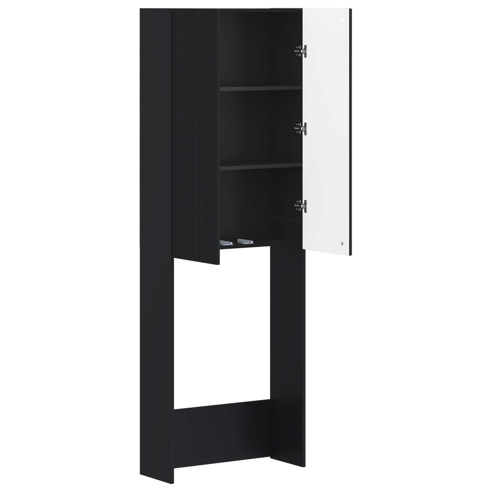 vidaXL Szafka toaletowa ARNHEM Czarny 66 x 25,5 x 190 cm