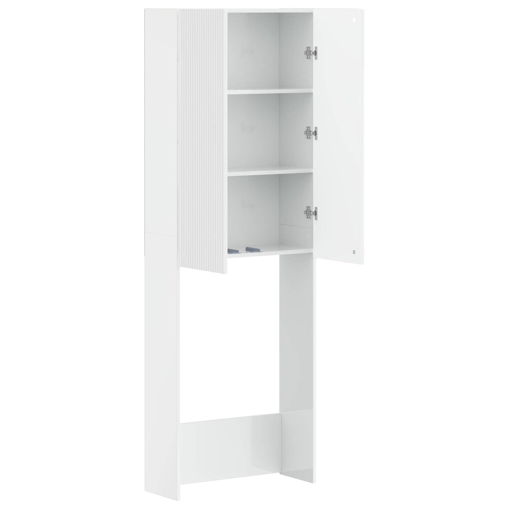 vidaXL Szafka toaletowa ARNHEM Biały wysoki połysk 66 x 25,5 x 190 cm