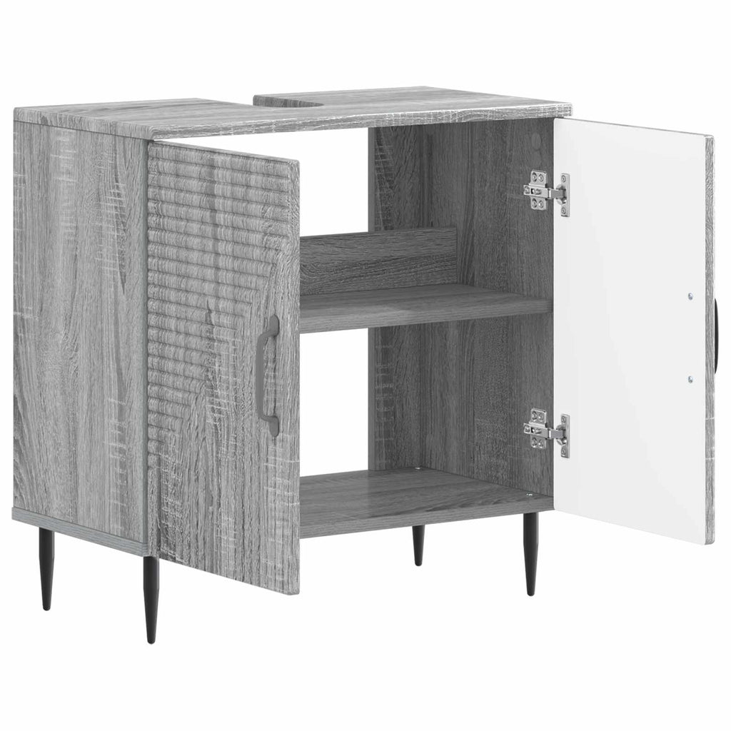 vidaXL Szafka pod umywalkę HAARLEM Szary Sonoma 59,5 x 31,5 x 59 cm
