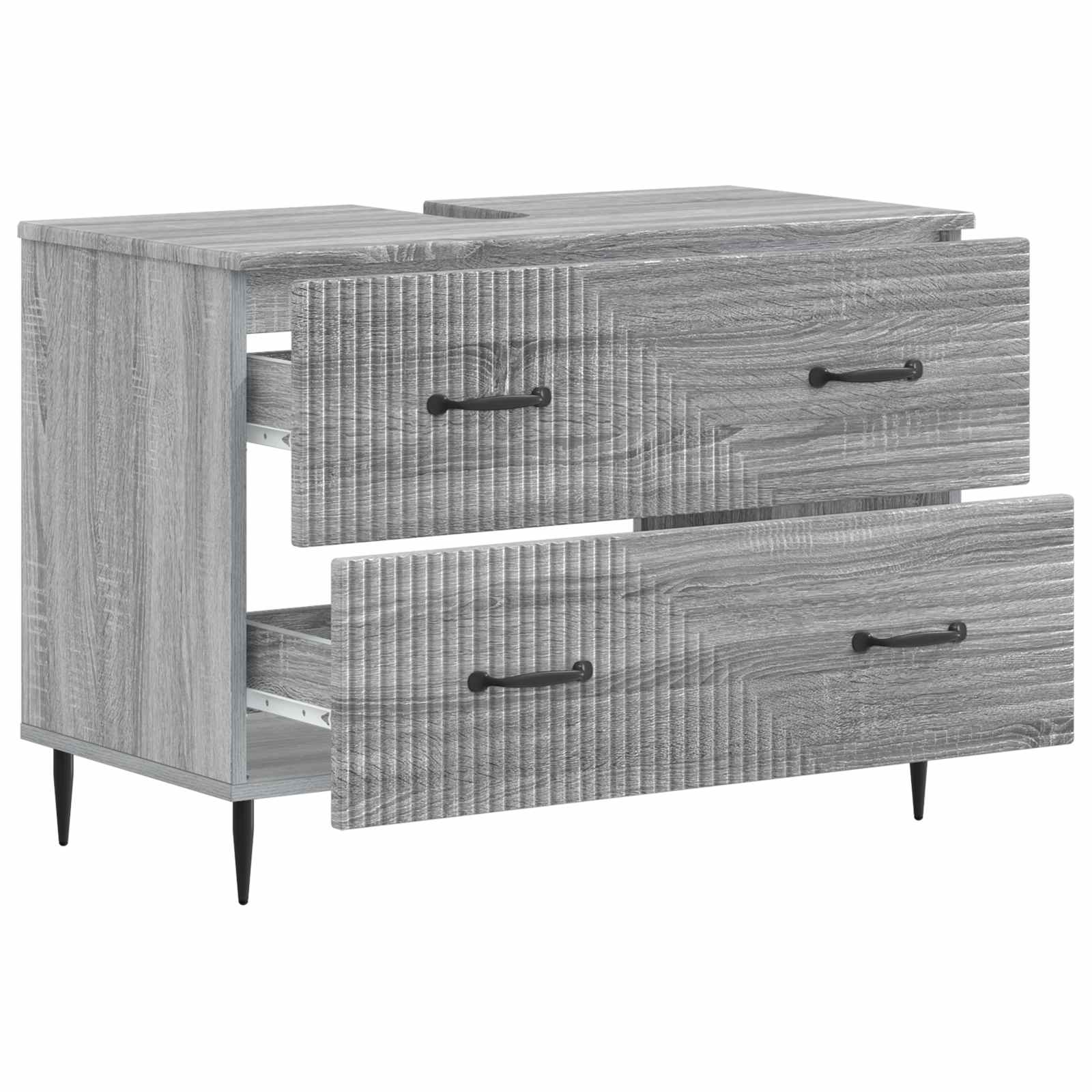 vidaXL Szafka pod umywalkę HAARLEM Szary Sonoma 82 x 41 x 58,5 cm