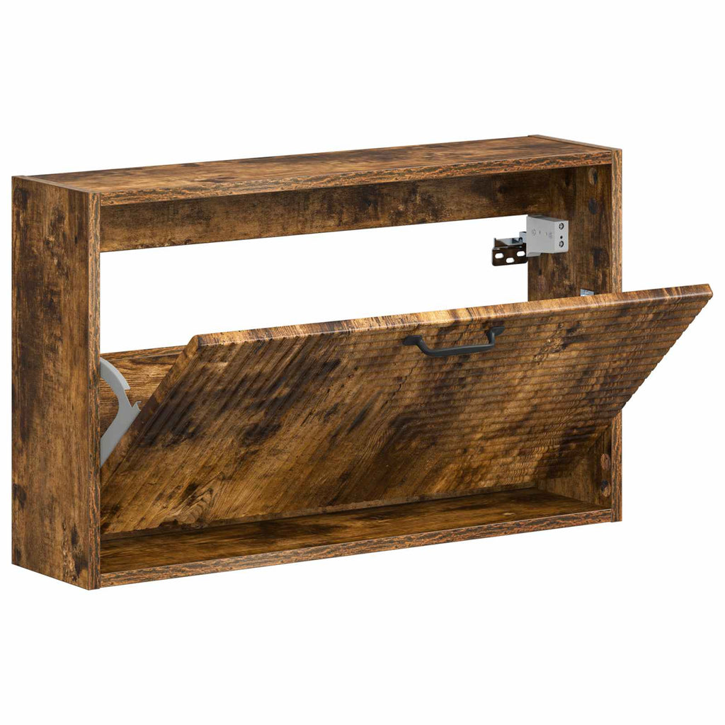 vidaXL Wisząca szafka na buty HAARLEM 71 x 17 x 43 cm Dąb wędzony
