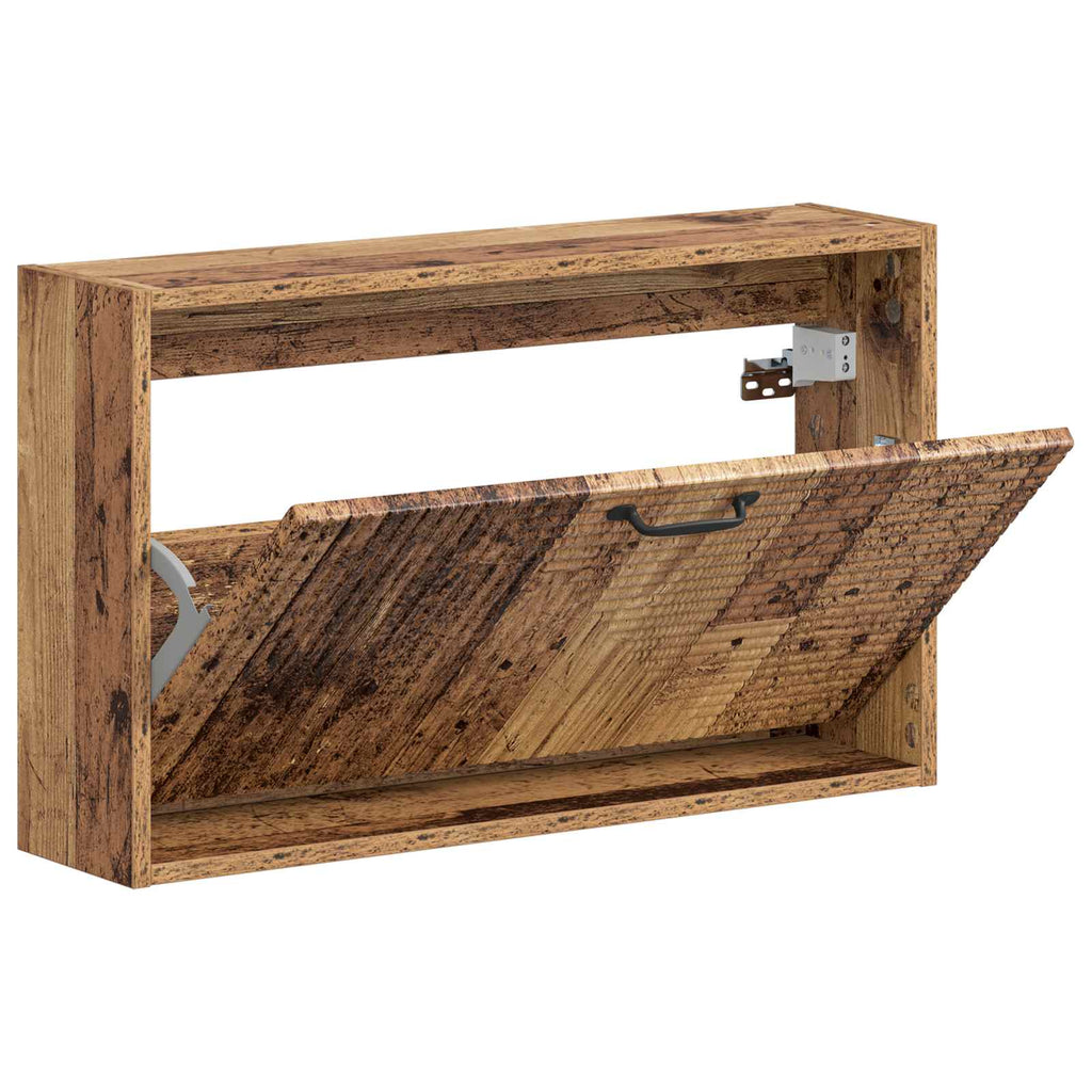 vidaXL Wisząca szafka na buty HAARLEM 71 x 17 x 43 cm Stare drewno
