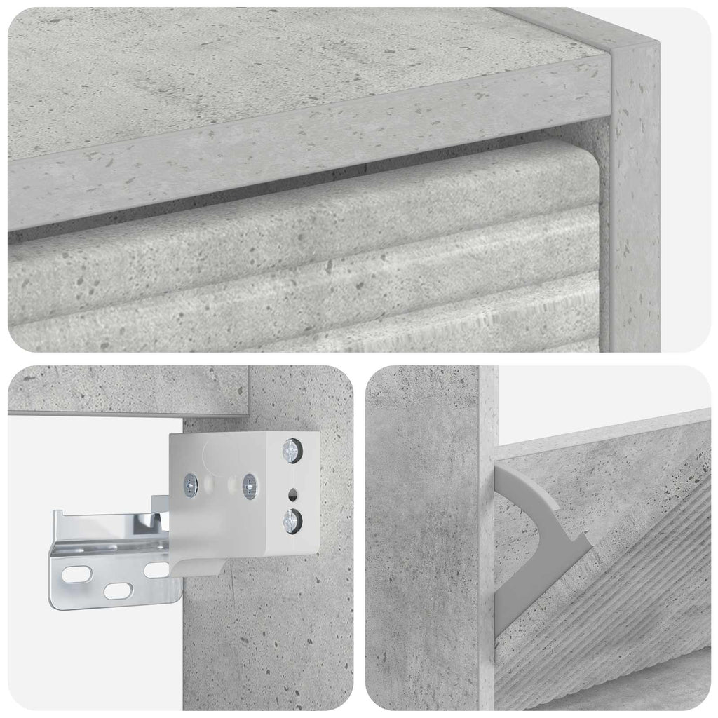 vidaXL Wisząca szafka na buty HAARLEM 71 x 17 x 86 cm Betonowy szary