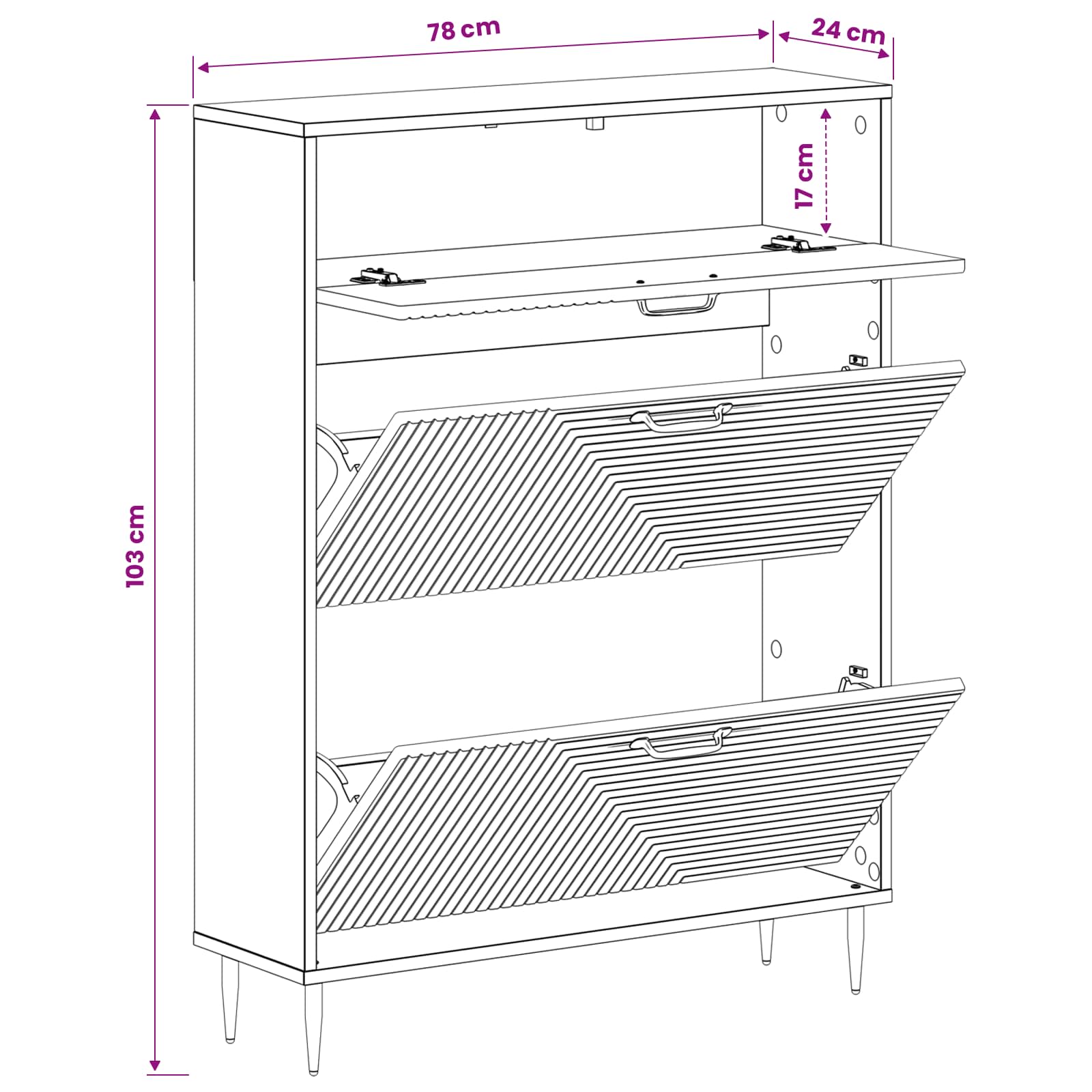 vidaXL Szafka na buty HAARLEM 78 x 24 x 103 cm Drewno inżynieryjne