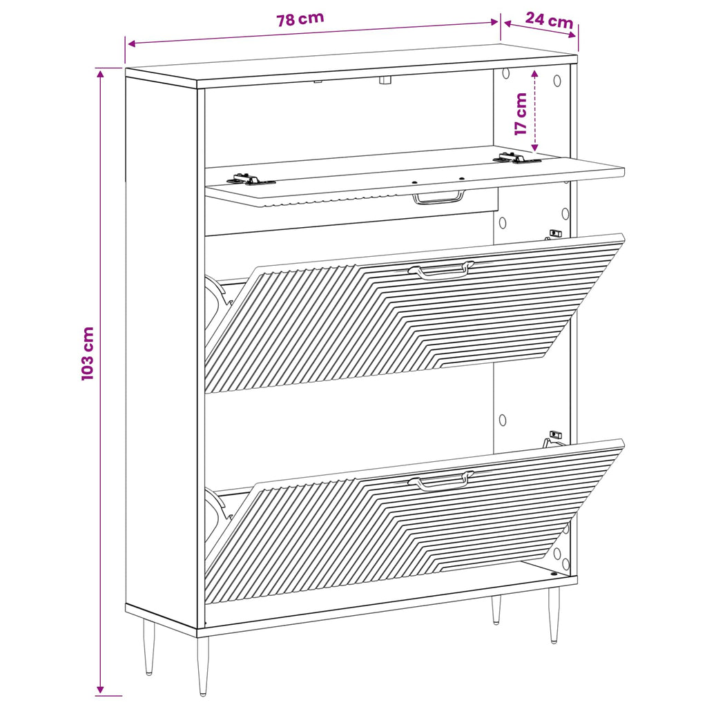vidaXL Szafka na buty HAARLEM 78 x 24 x 103 cm Drewno inżynieryjne