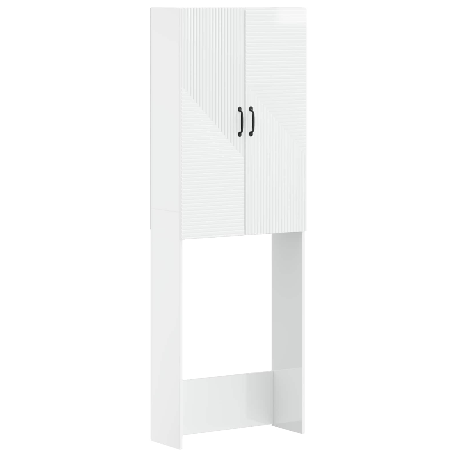 vidaXL Szafka toaletowa HAARLEM Biały wysoki połysk 66 x 25,5 x 190 cm