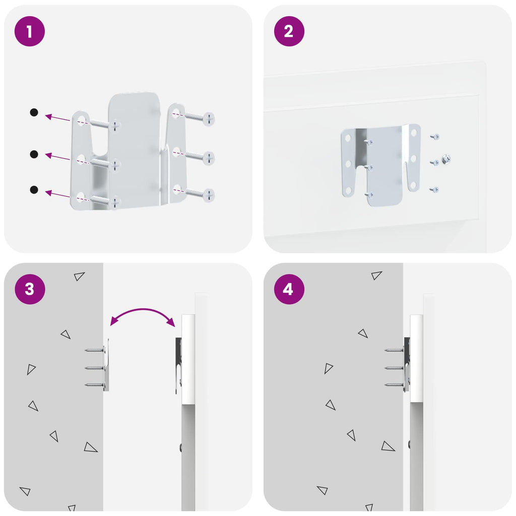 vidaXL Zagłówek montowany na ścianie HAARLEM Biały Drewno inżynieryjne