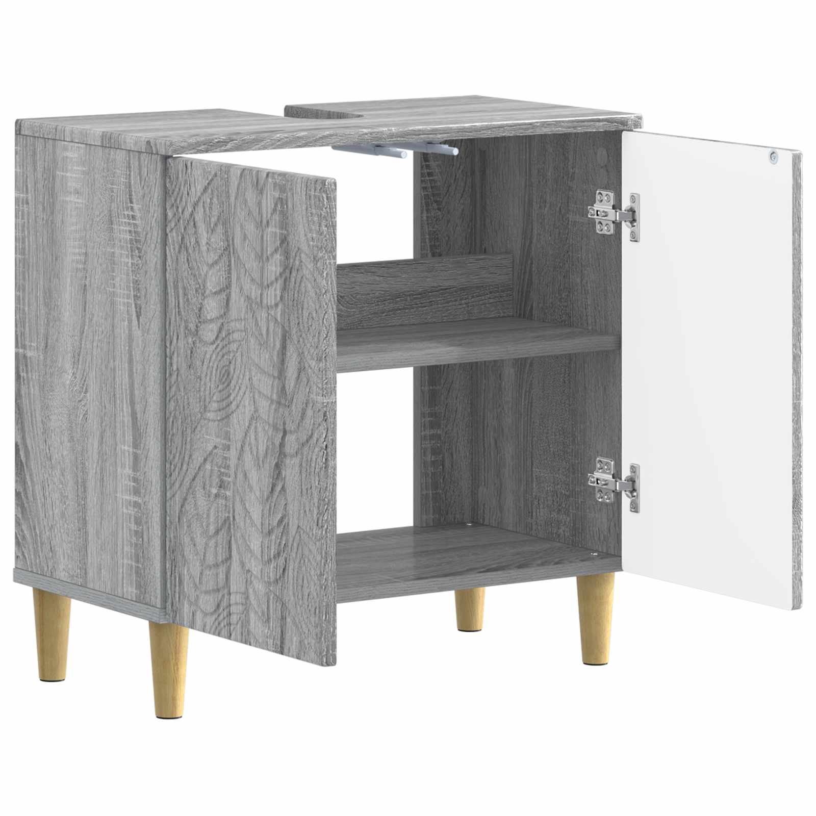 vidaXL Szafka pod umywalkę DELFT Szary Sonoma 59,5 x 31,5 x 59 cm
