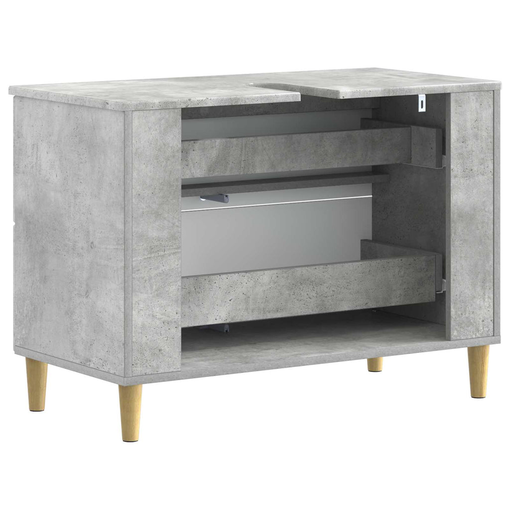vidaXL Szafka pod umywalkę DELFT Betonowy szary 82 x 41 x 59 cm