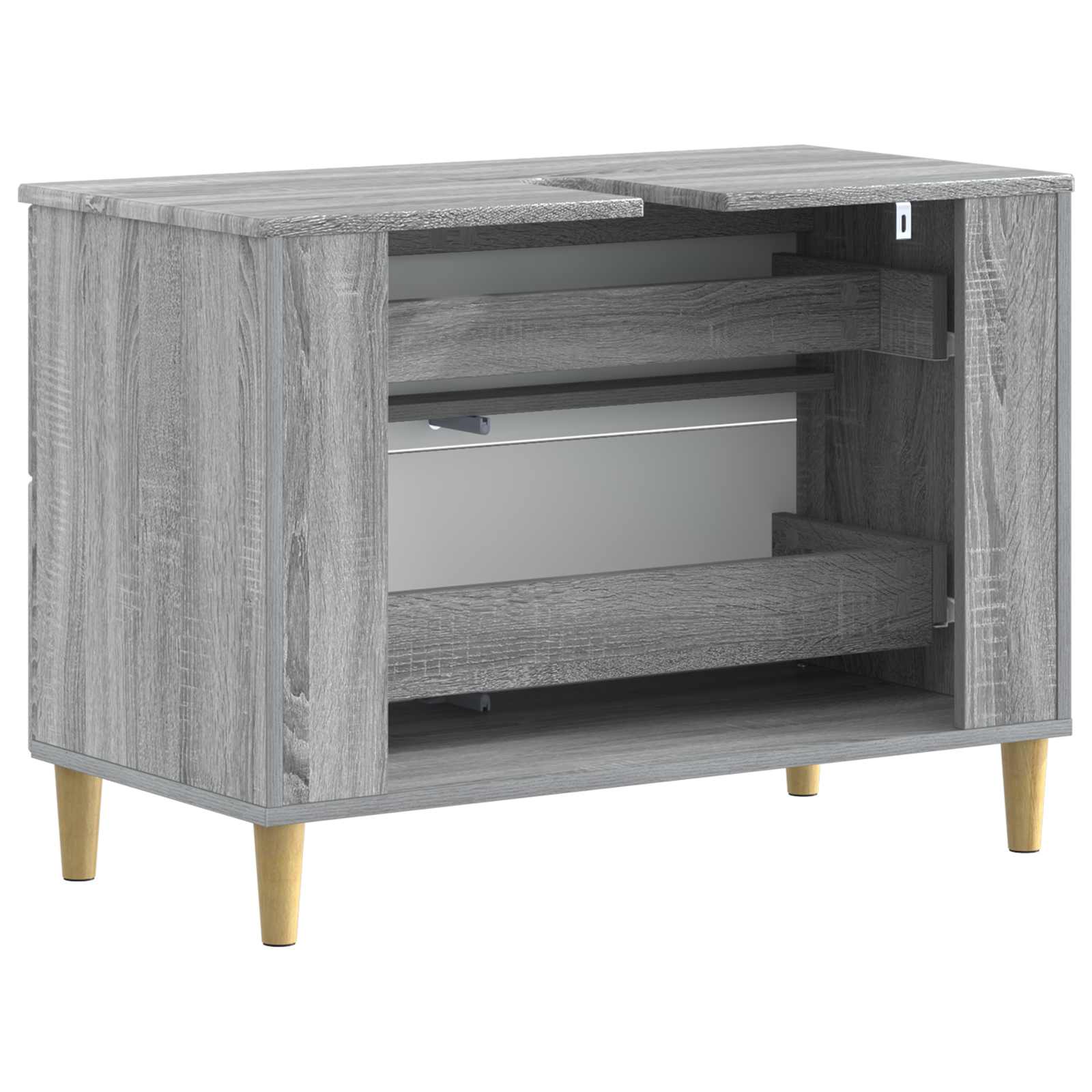 vidaXL Szafka pod umywalkę DELFT Szary Sonoma 82 x 41 x 59 cm