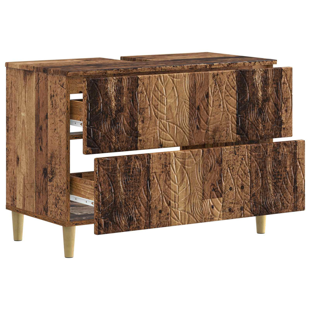 vidaXL Szafka pod umywalkę DELFT Stare drewno 82 x 41 x 59 cm
