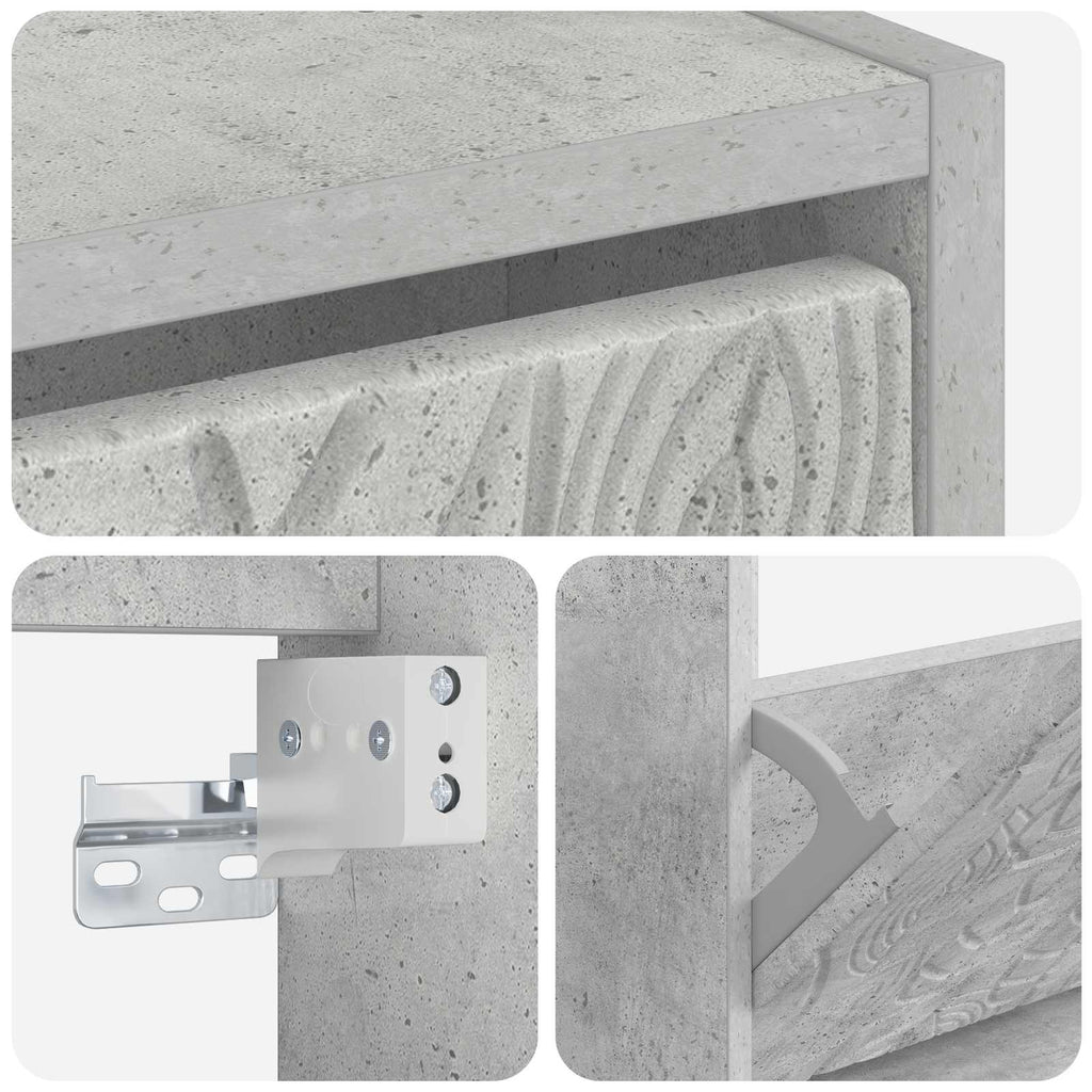 vidaXL Wisząca szafka na buty DELFT 71 x 17 x 43 cm Betonowy szary