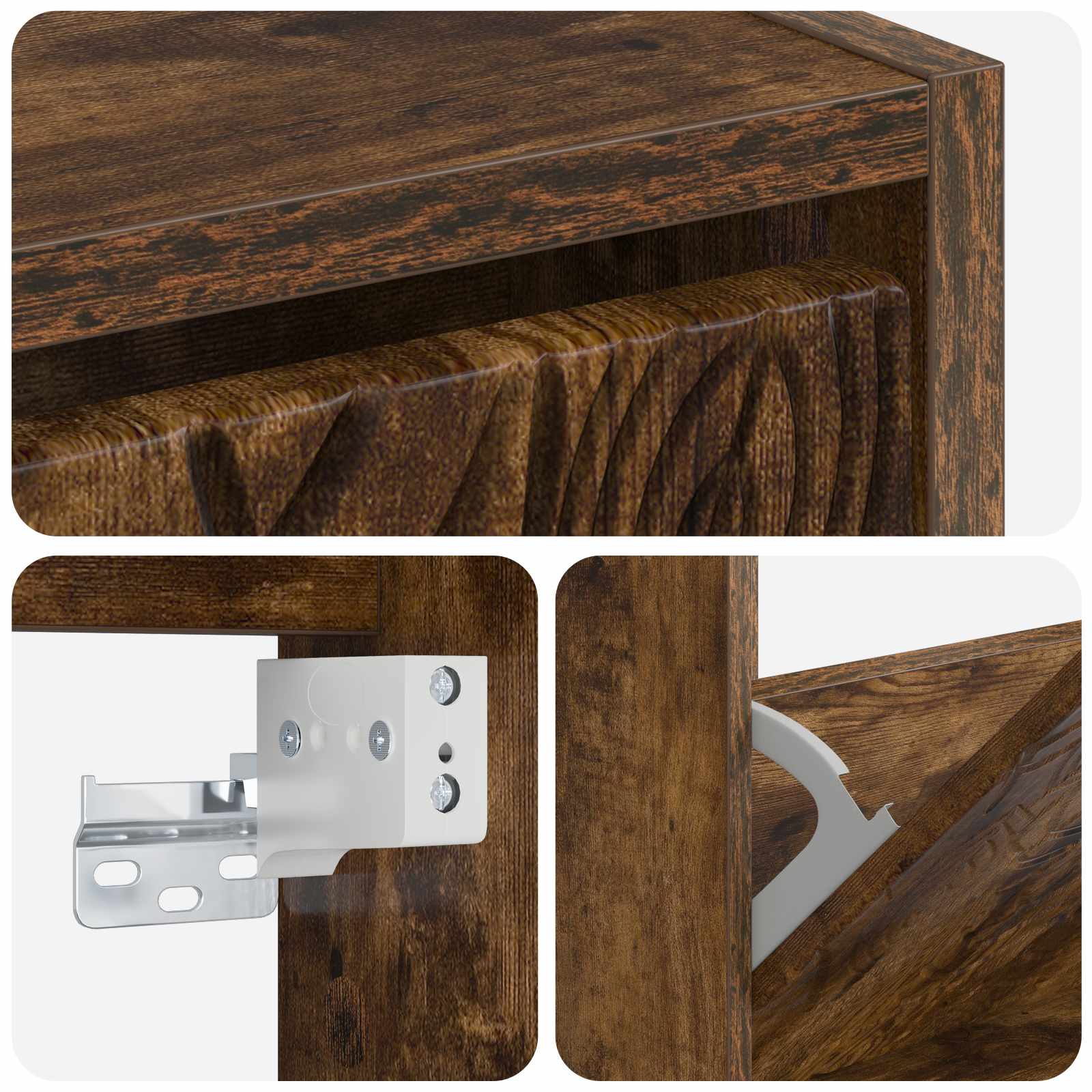 vidaXL Wisząca szafka na buty DELFT 71 x 17 x 86 cm Dąb wędzony