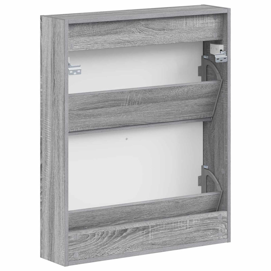 vidaXL Wisząca szafka na buty DELFT 71 x 17 x 86 cm Szary Sonoma