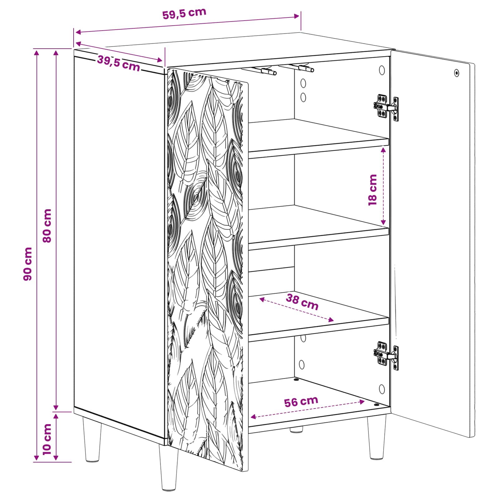 vidaXL Szafka na buty DELFT 59,5 x 39,5 x 90 cm Drewno inżynieryjne