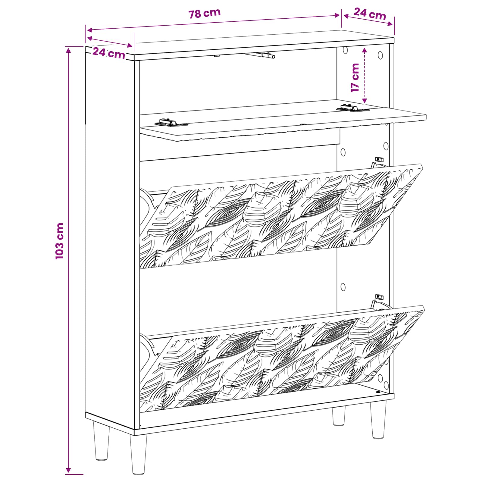 vidaXL Szafka na buty DELFT 78 x 24 x 103 cm Drewno inżynieryjne