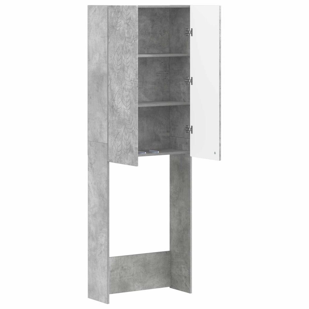 vidaXL Szafka toaletowa DELFT Betonowy szary 66 x 25,5 x 190 cm