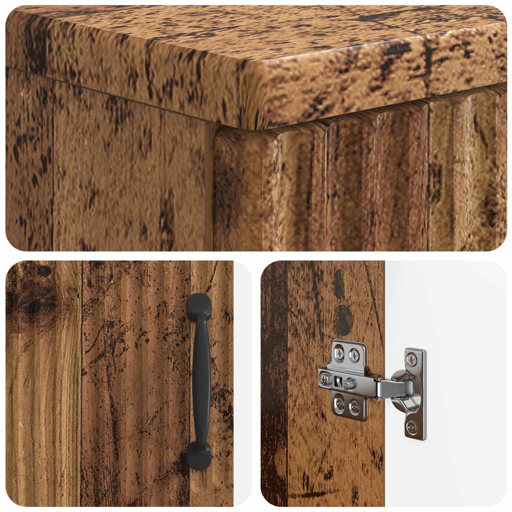 vidaXL Szafka pod umywalkę HOORN Stare drewno 59,5 x 31,5 x 56 cm