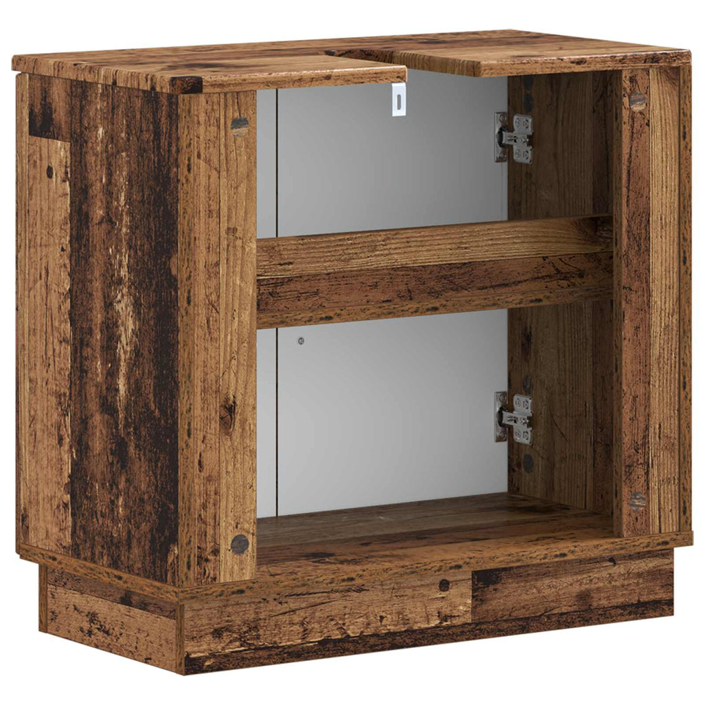 vidaXL Szafka pod umywalkę HOORN Stare drewno 59,5 x 31,5 x 56 cm