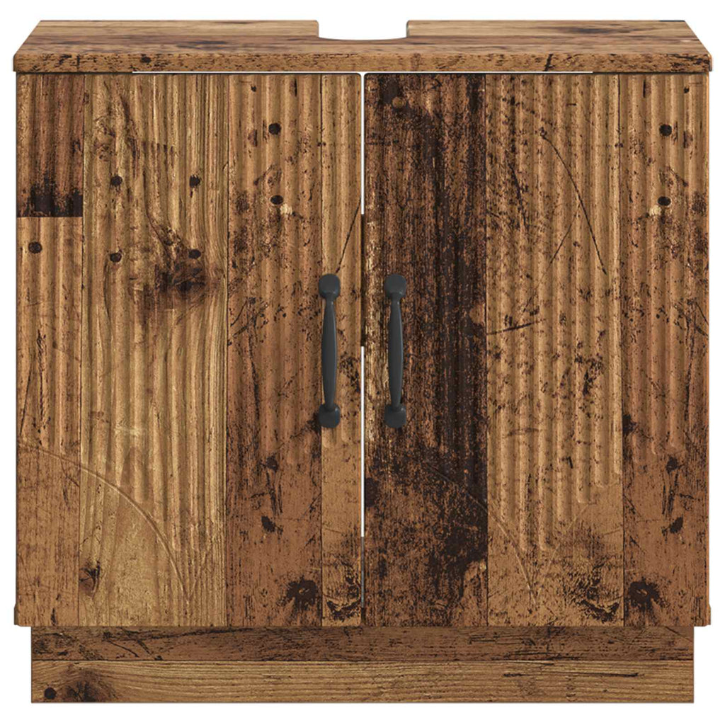 vidaXL Szafka pod umywalkę HOORN Stare drewno 59,5 x 31,5 x 56 cm