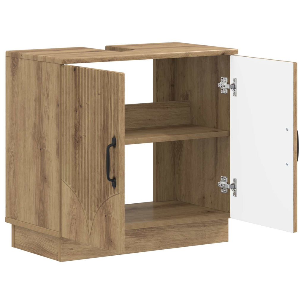 vidaXL Szafka pod umywalkę HOORN Dąb artisan 59,5 x 31,5 x 56 cm
