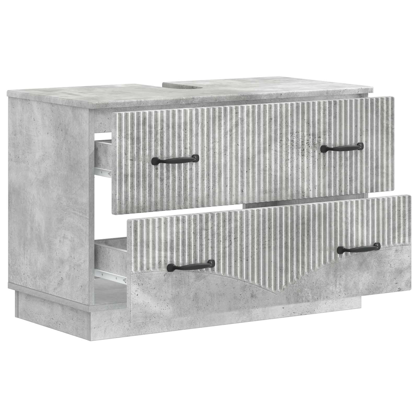 vidaXL Szafka pod umywalkę HOORN Betonowy szary 82 x 41 x 56 cm