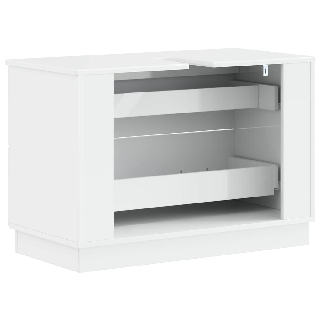 vidaXL Szafka pod umywalkę HOORN Biały wysoki połysk 82 x 41 x 56 cm