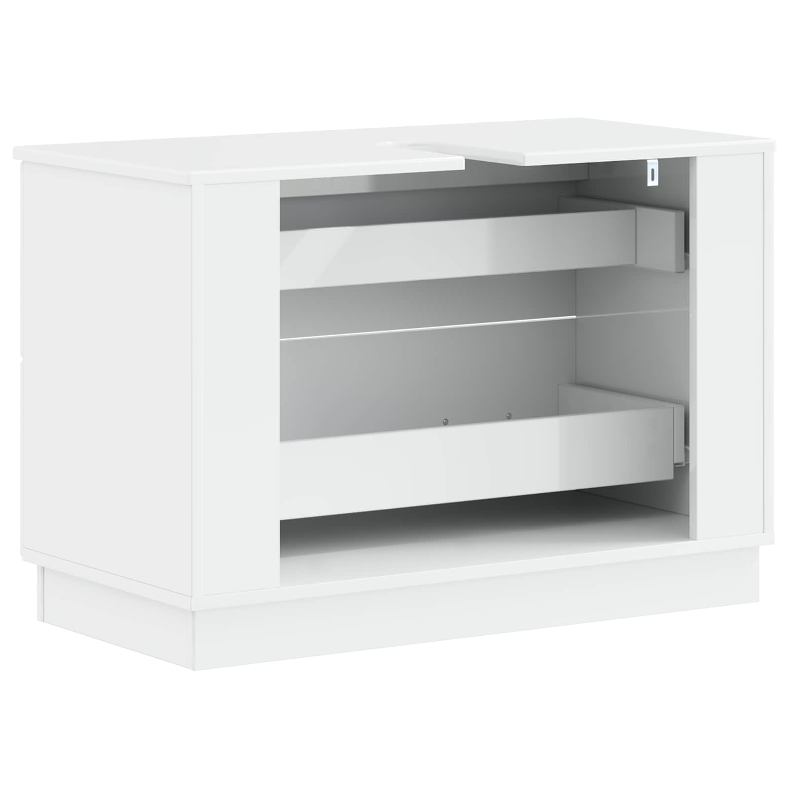 vidaXL Szafka pod umywalkę HOORN Biały wysoki połysk 82 x 41 x 56 cm