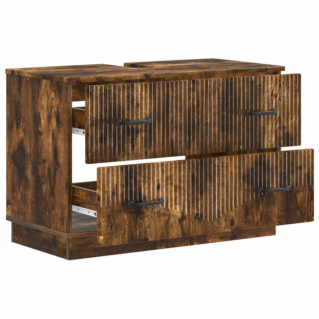vidaXL Szafka pod umywalkę HOORN Dąb wędzony 82 x 41 x 56 cm
