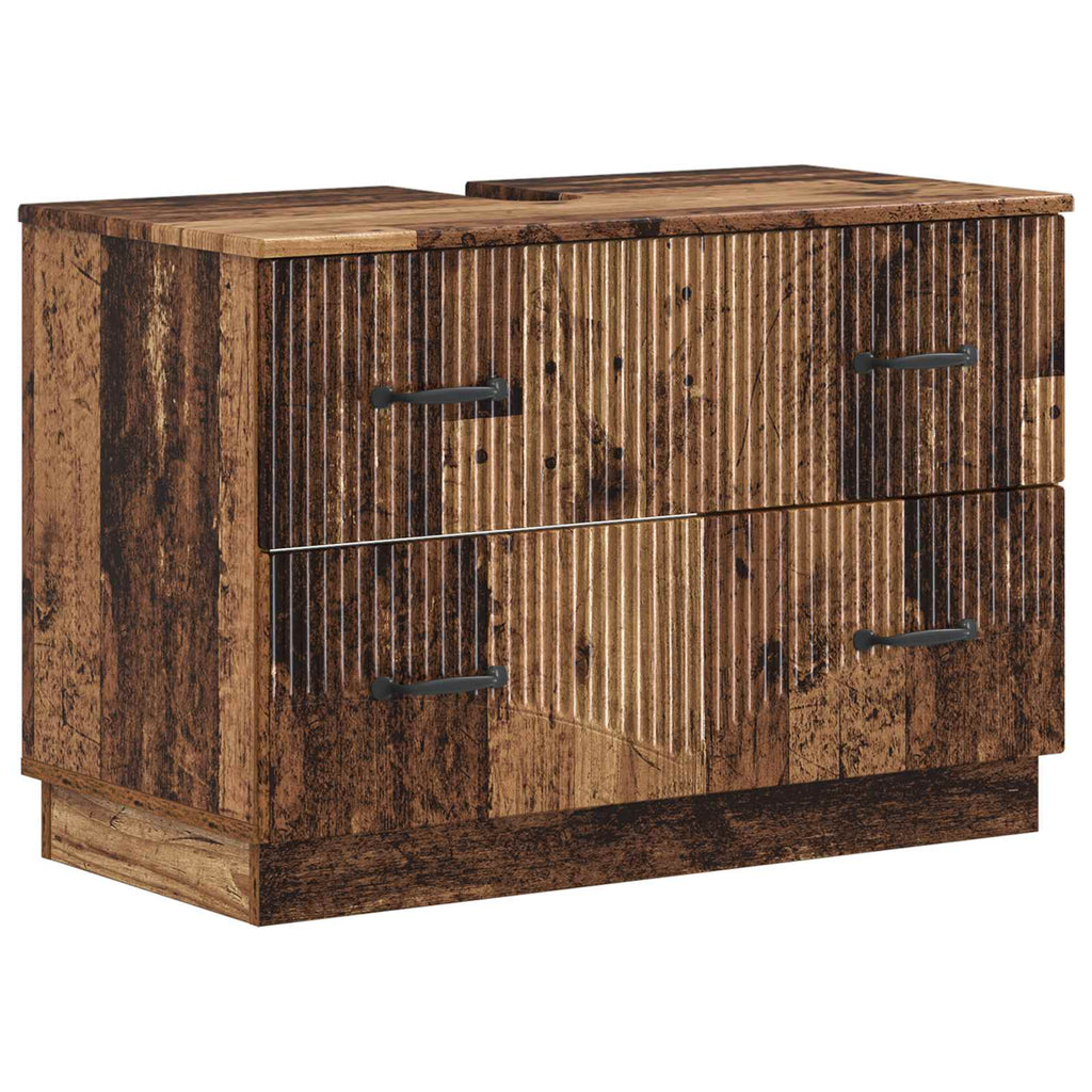 vidaXL Szafka pod umywalkę HOORN Stare drewno 82 x 41 x 56 cm