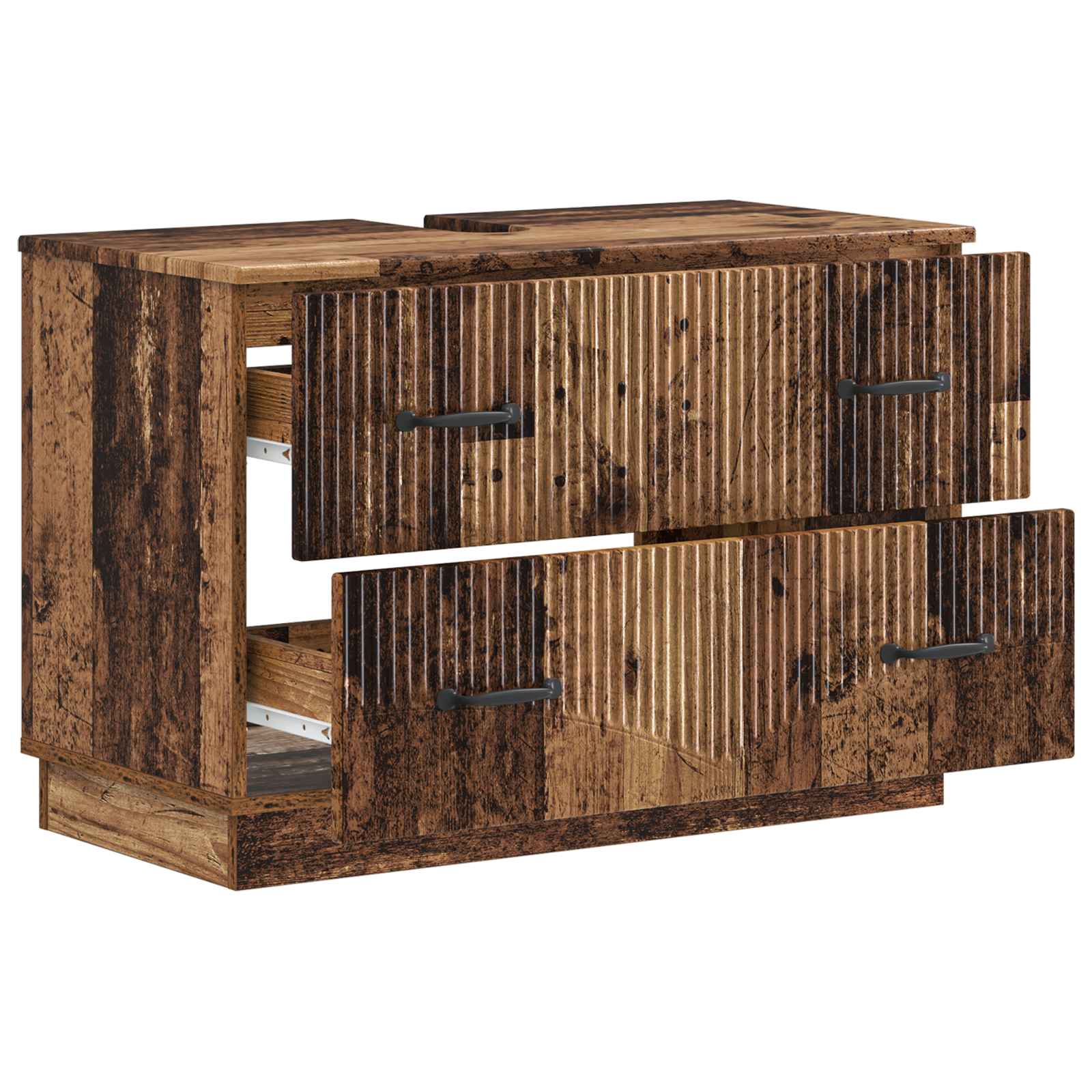 vidaXL Szafka pod umywalkę HOORN Stare drewno 82 x 41 x 56 cm