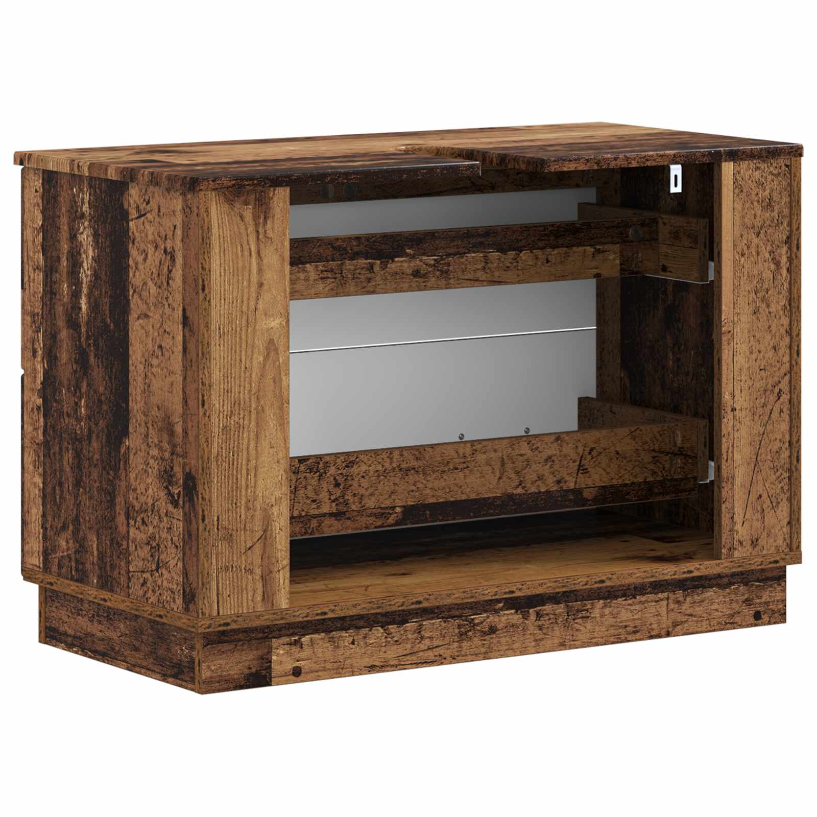 vidaXL Szafka pod umywalkę HOORN Stare drewno 82 x 41 x 56 cm